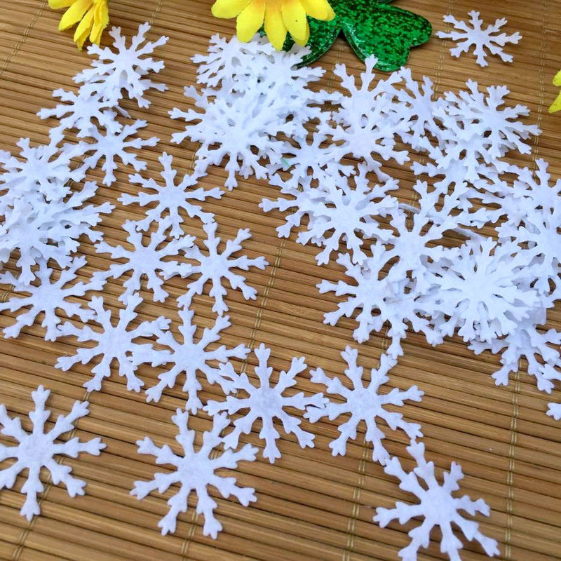 TN 100 komada Božićne pahuljice Vuneni filc Jastučići Party Bijeli netkani zakrpe Appliques Zidna naljepnica za Scrapbooking Craft Toy DIY