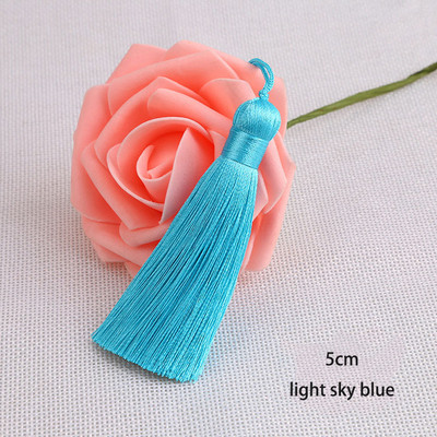 5gab 5cm zīda pušķis ar auklas cilpu Roku darbs, mīksti, eleganti pušķi Grāmatzīmju pušķi rotaslietu izgatavošanai, amatniecības piederumi.