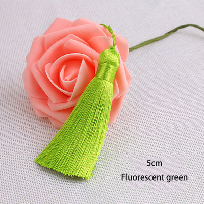 5gab 5cm zīda pušķis ar auklas cilpu Roku darbs, mīksti, eleganti pušķi Grāmatzīmju pušķi rotaslietu izgatavošanai, amatniecības piederumi.