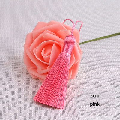 5gab 5cm zīda pušķis ar auklas cilpu Roku darbs, mīksti, eleganti pušķi Grāmatzīmju pušķi rotaslietu izgatavošanai, amatniecības piederumi.