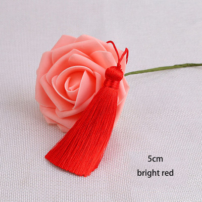 5gab 5cm zīda pušķis ar auklas cilpu Roku darbs, mīksti, eleganti pušķi Grāmatzīmju pušķi rotaslietu izgatavošanai, amatniecības piederumi.