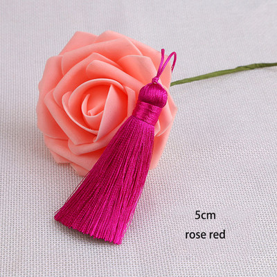 5gab 5cm zīda pušķis ar auklas cilpu Roku darbs, mīksti, eleganti pušķi Grāmatzīmju pušķi rotaslietu izgatavošanai, amatniecības piederumi.