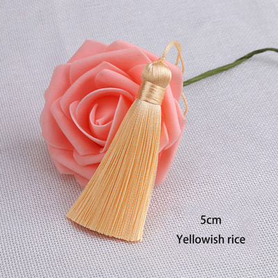 5gab 5cm zīda pušķis ar auklas cilpu Roku darbs, mīksti, eleganti pušķi Grāmatzīmju pušķi rotaslietu izgatavošanai, amatniecības piederumi.