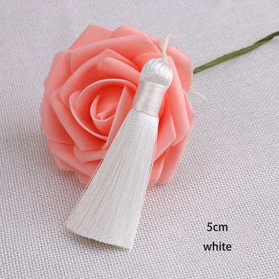 5gab 5cm zīda pušķis ar auklas cilpu Roku darbs, mīksti, eleganti pušķi Grāmatzīmju pušķi rotaslietu izgatavošanai, amatniecības piederumi.