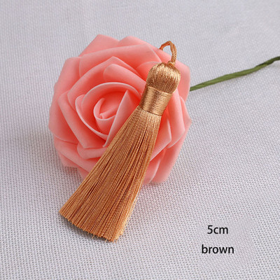 5gab 5cm zīda pušķis ar auklas cilpu Roku darbs, mīksti, eleganti pušķi Grāmatzīmju pušķi rotaslietu izgatavošanai, amatniecības piederumi.