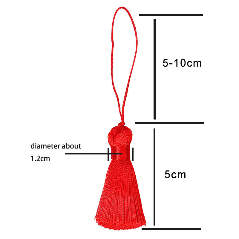 5gab 5cm zīda pušķis ar auklas cilpu Roku darbs, mīksti, eleganti pušķi Grāmatzīmju pušķi rotaslietu izgatavošanai, amatniecības piederumi.