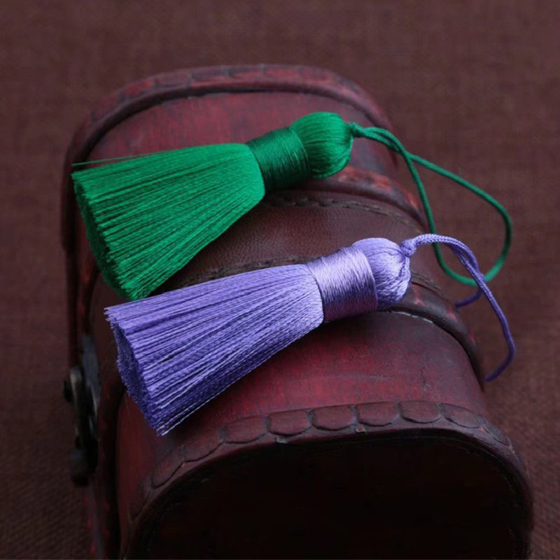 5gab 5cm zīda pušķis ar auklas cilpu Roku darbs, mīksti, eleganti pušķi Grāmatzīmju pušķi rotaslietu izgatavošanai, amatniecības piederumi.