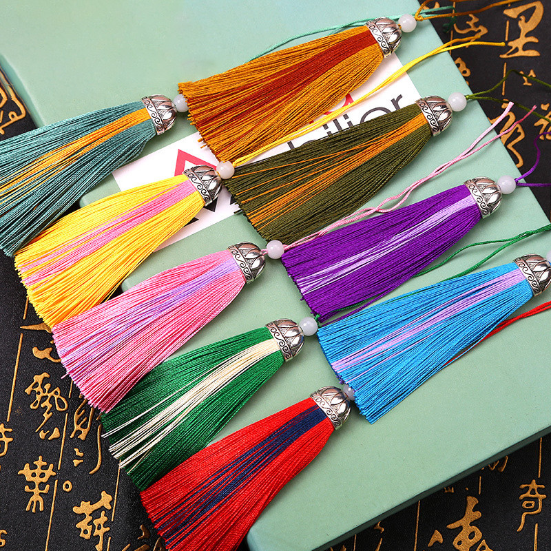 2/4 kom 11 cm dvobojne rese Svilenkasti konac za knjižne oznake rese Ručno izrađena kist šarm skupna četka za izradu nakita DIY rukotvorinski dodatak