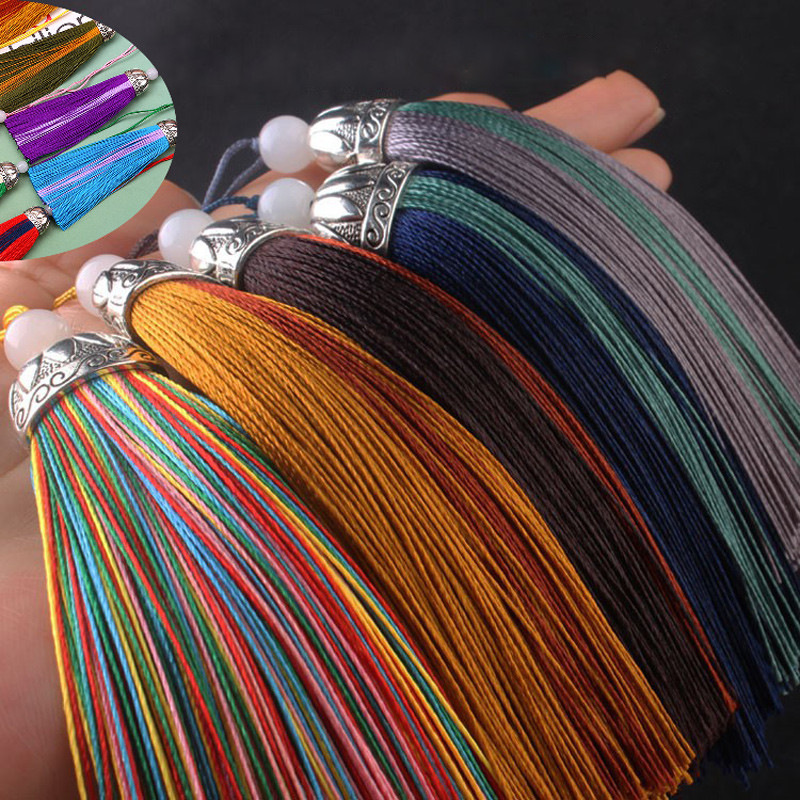 2/4 kom 11 cm dvobojne rese Svilenkasti konac za knjižne oznake rese Ručno izrađena kist šarm skupna četka za izradu nakita DIY rukotvorinski dodatak