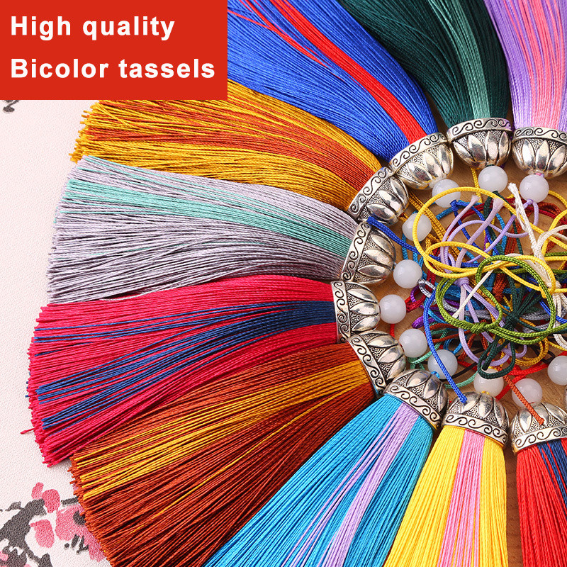 2/4 kom 11 cm dvobojne rese Svilenkasti konac za knjižne oznake rese Ručno izrađena kist šarm skupna četka za izradu nakita DIY rukotvorinski dodatak