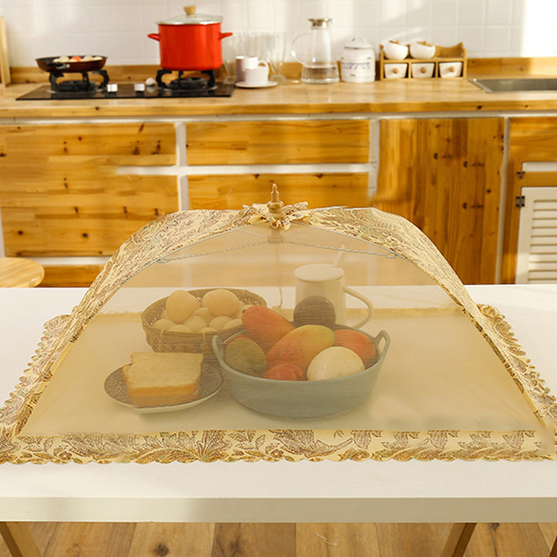 Penutup Makanan Gaya Payung Penutup Makanan Anti Nyamuk Terbang Pennutup Meja Renda Penutup Meja Besar Aksesori sīkrīks Rumah