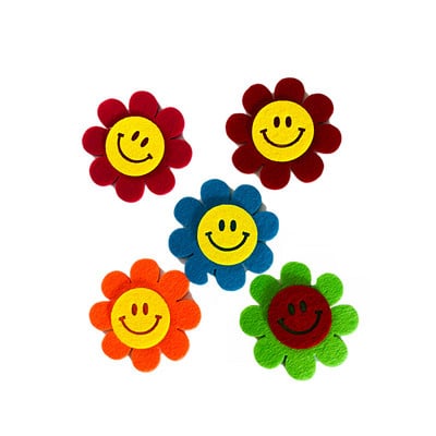 Neausta filca auduma ziedu sienu uzlīmes tulpes saules zieds smaida seja bērnudārza skola klase ar rokām darināts materiāls