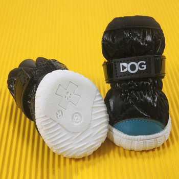4 τεμάχια/Σετ Χειμερινά παπούτσια για σκύλους κατοικίδιων ζώων Αδιάβροχα αντιολισθητικά παπούτσια για σκύλους με ζεστό φλις μπότες χιονιού για μικρά σκυλιά Chihuahua Pug παπούτσια για κατοικίδια
