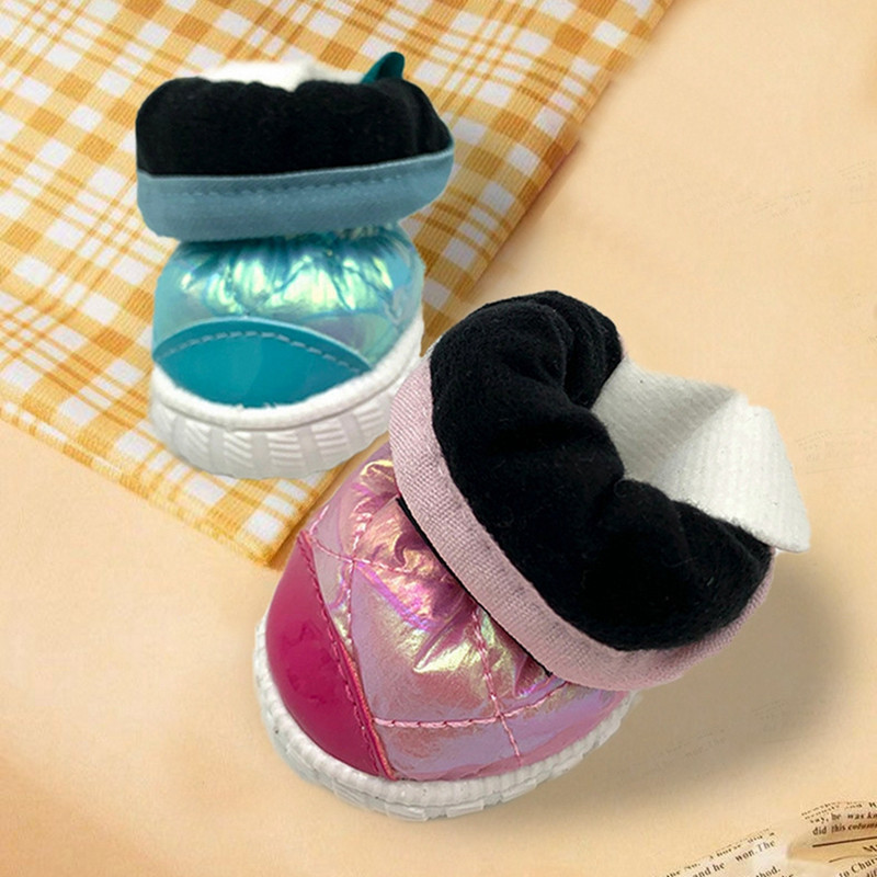 4Gb/komplekts Ziemas mājdzīvnieku suņu apavi Silti vilnas sniega zābaki ūdensizturīgi neslīdoši mājdzīvnieku apavi maziem suņiem Chihuahua mopsu apavi mājdzīvnieku izstrādājumi