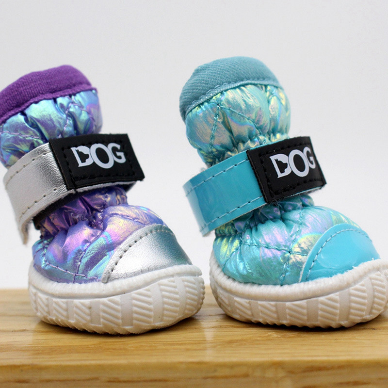 4Gb/komplekts Ziemas mājdzīvnieku suņu apavi Silti vilnas sniega zābaki ūdensizturīgi neslīdoši mājdzīvnieku apavi maziem suņiem Chihuahua mopsu apavi mājdzīvnieku izstrādājumi