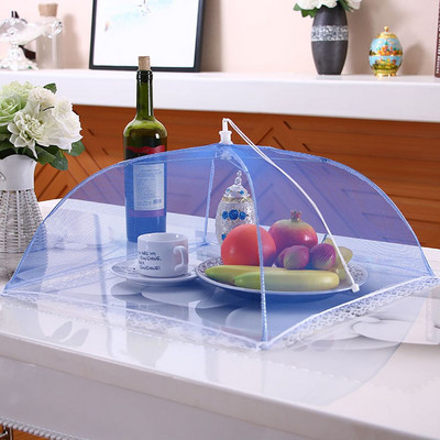 Saliekamie pārtikas pārklāji Lietussarga formas sieta ekrāna pārtikas pārsegi Lieli aizsargājoši pārtikas pārsegi Telts kupols tīkls pārtikas aizsargs Virtuves instrumenti