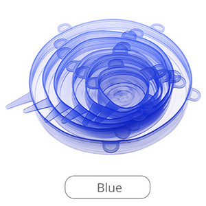 Silikoniniai tamprūs dangteliai 6 pakuotės daugkartinio naudojimo patvarūs ir besiplečiantys dangteliai Silikoniniai dangteliai šviežio maisto likučiams išlaikyti maistą šviežią