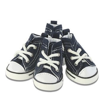 Ботуши за кучета Pet Dog Denim Canvas Dog Shoes Котешки дишащи ежедневни обувки Teddy Неплъзгащи се ботуши за малко кученце Чихуахуа