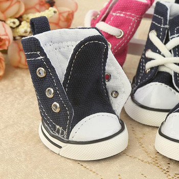 Ботуши за кучета Pet Dog Denim Canvas Dog Shoes Котешки дишащи ежедневни обувки Teddy Неплъзгащи се ботуши за малко кученце Чихуахуа