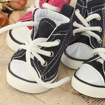 Ботуши за кучета Pet Dog Denim Canvas Dog Shoes Котешки дишащи ежедневни обувки Teddy Неплъзгащи се ботуши за малко кученце Чихуахуа