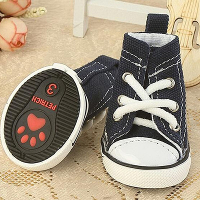 Ботуши за кучета Pet Dog Denim Canvas Dog Shoes Котешки дишащи ежедневни обувки Teddy Неплъзгащи се ботуши за малко кученце Чихуахуа
