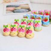 Cipele za kućne ljubimce Prugaste čizme za pse s voćem koje se ne kližu od goveđe tetive Cipele za mačke za pse Štene Cipele za kućne ljubimce Odjeća za pse Odjeća 4 KOMADA/SET