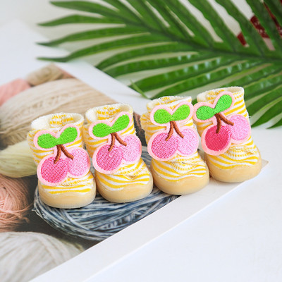 Cipele za kućne ljubimce Prugaste čizme za pse s voćem koje se ne kližu od goveđe tetive Cipele za mačke za pse Štene Cipele za kućne ljubimce Odjeća za pse Odjeća 4 KOMADA/SET