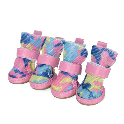 Vasaras apavi suņiem maziem un vidējiem suņiem Kaķu sieta elpojoša maskēšanās Neslīdoša, regulējama mājdzīvnieku zābaki kucēnu čivavas kedas