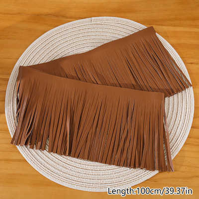 1-meetrine kahepoolne Pu-nahast seemisnahast tutt, äärega pitslint käekottide jaoks, riided, kleidid, kaunistused, õmbluskoti tarvikud.