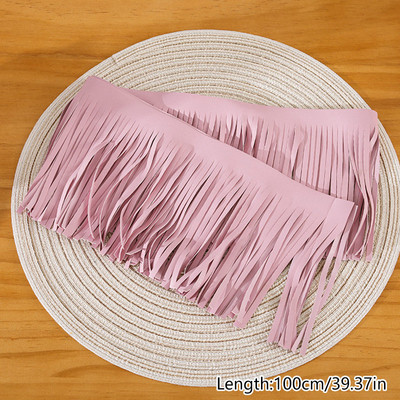 1-meetrine kahepoolne Pu-nahast seemisnahast tutt, äärega pitslint käekottide jaoks, riided, kleidid, kaunistused, õmbluskoti tarvikud.