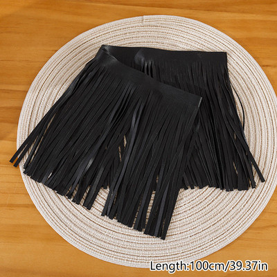 1-meetrine kahepoolne Pu-nahast seemisnahast tutt, äärega pitslint käekottide jaoks, riided, kleidid, kaunistused, õmbluskoti tarvikud.