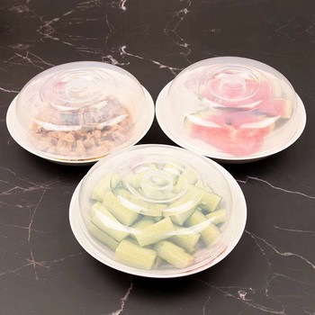 1PC Пластмасов капак за чинии за микровълнова фурна Прозрачни опаковки за храна с пръски пара Силиконови храни за многократна употреба, запазващи пресни запечатани капаци