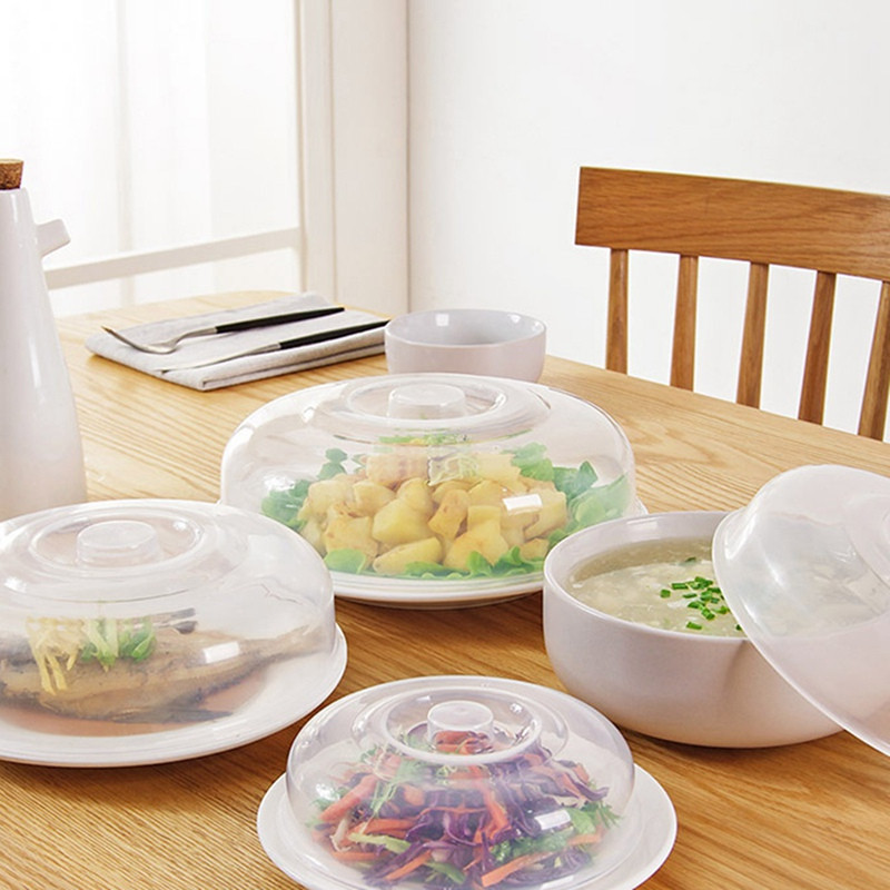 1vnt plastikinis mikrobangų krosnelės lėkštės dangtis Skaidrus garų purslų maisto plėvelės Daugkartinės silikoninės maisto pakuotės, šviežiai laikomos sandarūs dangteliai