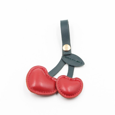 Radoši PU ķiršu ornamenti rokassomiņai Elegants sarkans ķiršu korejiešu modes dekors Sievietes rokassomu skolas somas dekors