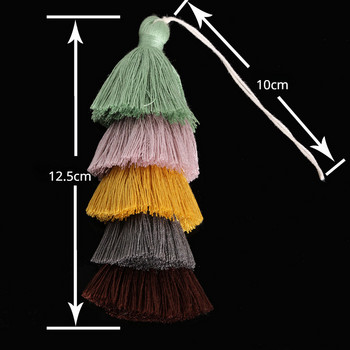 1 ΤΕΜ 12,5 εκ. Φούντες πέντε στρώσεων Silk Fringe Bangs Flower Tassel Trim Decor Φούντες για DIY κοσμήματα Μπρελόκ ιμάντες κινητών