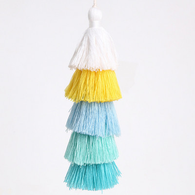 1 gab. 12,5 cm piecu slāņu pušķi zīda bārkstis sprādzieni Ziedu pušķis apdares pušķi rotaslietas atslēgu piekariņu mobilā tālruņa siksnām