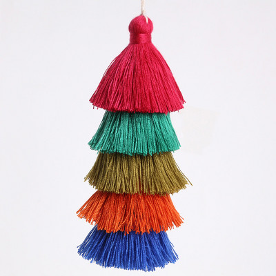 1 gab. 12,5 cm piecu slāņu pušķi zīda bārkstis sprādzieni Ziedu pušķis apdares pušķi rotaslietas atslēgu piekariņu mobilā tālruņa siksnām