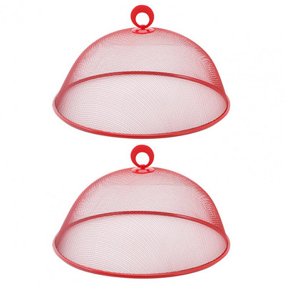 2 gab. Pārtikas vāks Lieljaudas nerūsējošā tērauda smalka sieta pārnēsājams rokturis apaļš putekļu necaurlaidīgs daudzfunkcionāls galds āra piknika pārtikai T