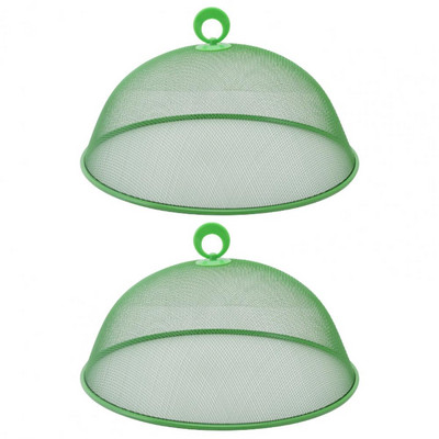 2 gab. Pārtikas vāks Lieljaudas nerūsējošā tērauda smalka sieta pārnēsājams rokturis apaļš putekļu necaurlaidīgs daudzfunkcionāls galds āra piknika pārtikai T