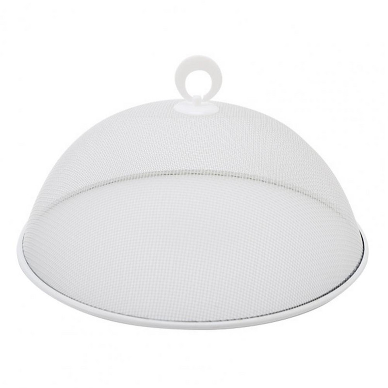 2 gab. Pārtikas vāks Lieljaudas nerūsējošā tērauda smalka sieta pārnēsājams rokturis apaļš putekļu necaurlaidīgs daudzfunkcionāls galds āra piknika pārtikai T