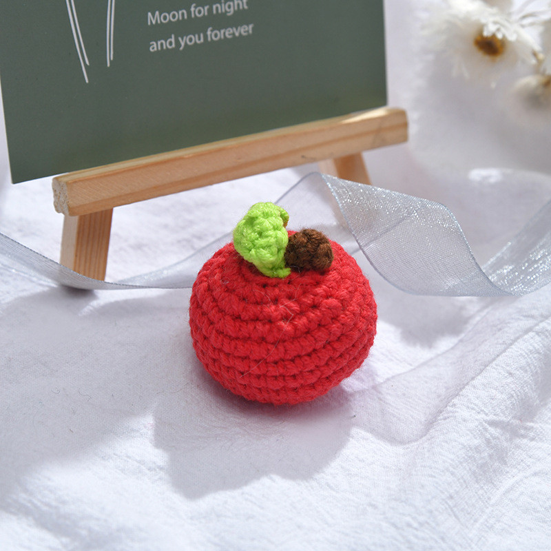 Ar rokām darināti tamborēti augļi košļājamās adīšanas vilnas krelles DIY bērnu knupīšu ķēdes piederumi zīdaiņu jaundzimušajiem zobiem rotaļlieta