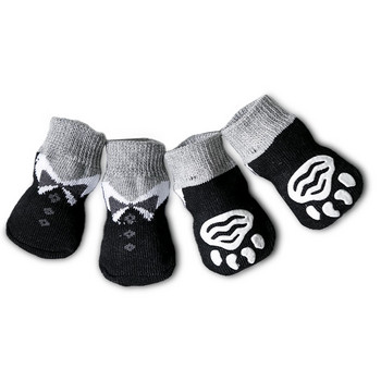 Плетени топли чорапи за кучета Обувки за домашни любимци 4 бр. Костюм Есен Зима Малки котки Кучета Чорапи Дебел протектор за лапи вкъщи Обувки за кучета Аксесоари