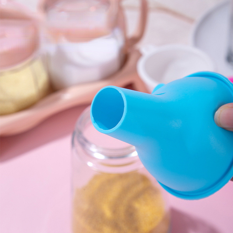 Silikoonist laia suuga lehter Piimapulbri oa lehter Suurekaliibriline multifunktsionaalne veinilekke õlileke Köögitarvikud