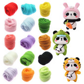 Jaunums 15 krāsas 10g/50g Filcēšana Vilna Šķiedra Mīksts Rotaļfilca audums Rotaļlietas Vilna Roku darbs Filcēšana Amatniecība DIY Festivāla dāvanas