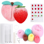 Fenrry nepabeigts augļu filcēšanas materiālu komplekts ar rokām darināts, zemeņu citronu mango ābolu persiku adatu filcēšanas materiālu komplekts.