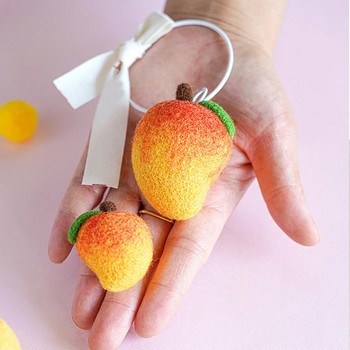Fenrry Недовършени плодове Направи си сам вълнен филцов комплект ръчно изработени ягоди лимон манго ябълка праскова игла комплект материали за плъстене