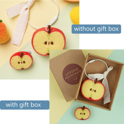 Fenrry nepabeigts augļu filcēšanas materiālu komplekts ar rokām darināts, zemeņu citronu mango ābolu persiku adatu filcēšanas materiālu komplekts.