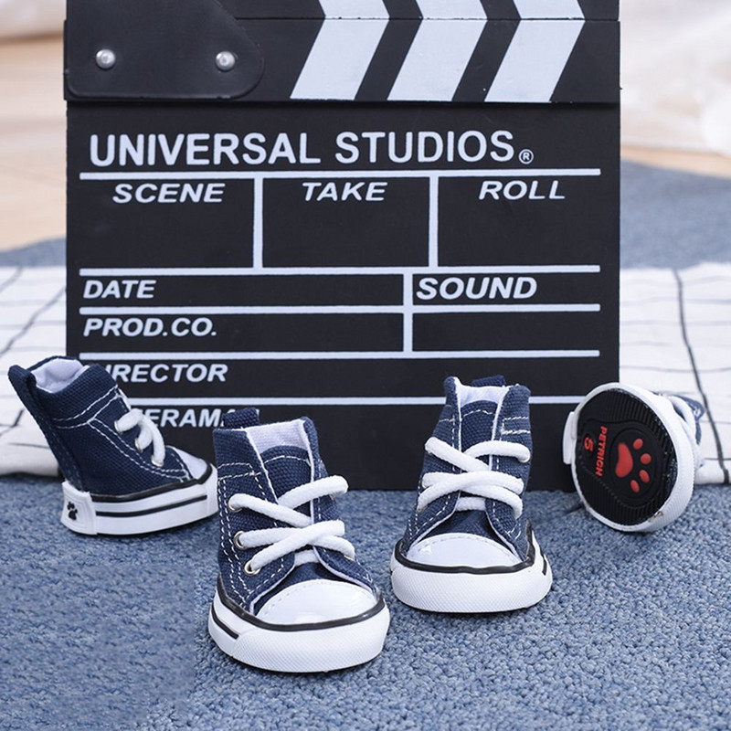 Moodne armas vabaaja stiil libisemisvastane väikestele koertele, kassidele Hingavad lemmikloomade teksakingad Koerajalatsid Lemmikloomapapud Kutsika tossud