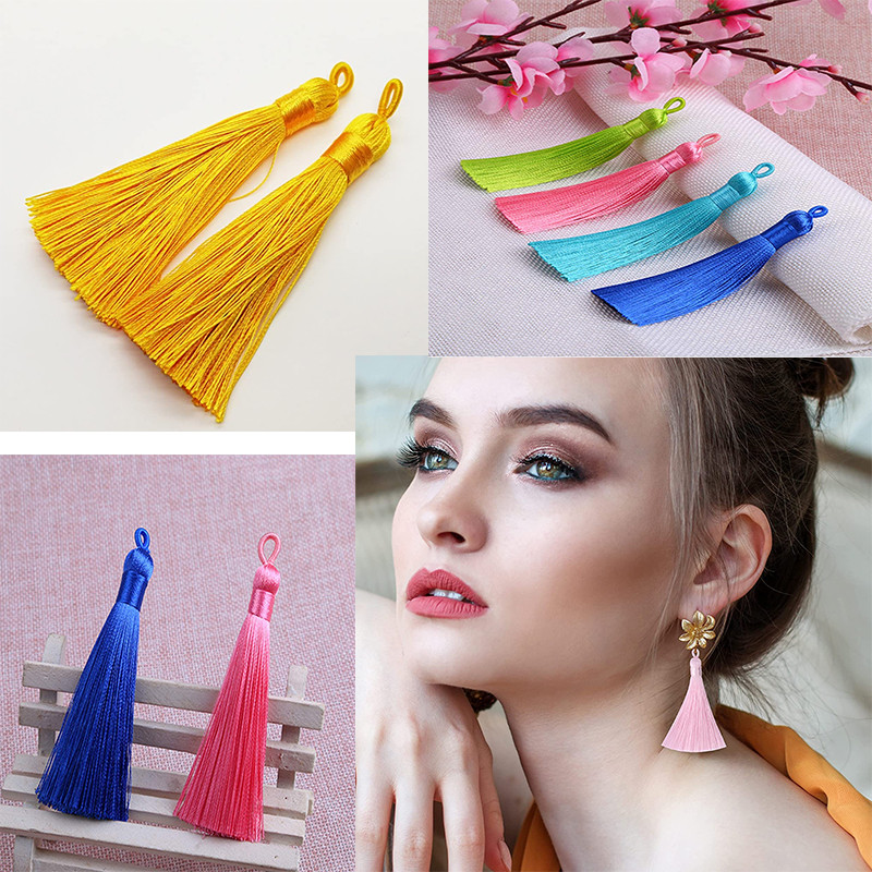 5/10kom 8cm poliester svilene rese Meke rese s omčama Svilene rese kist DIY nakit kućni dekor šivanje pribor za zavjese