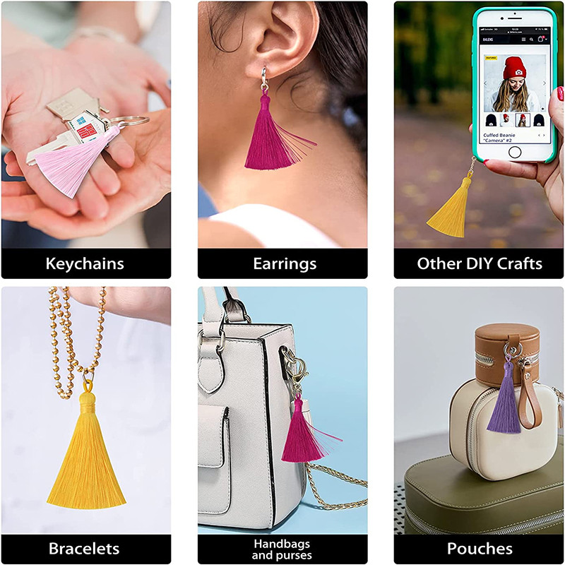 5/10kom 8cm poliester svilene rese Meke rese s omčama Svilene rese kist DIY nakit kućni dekor šivanje pribor za zavjese